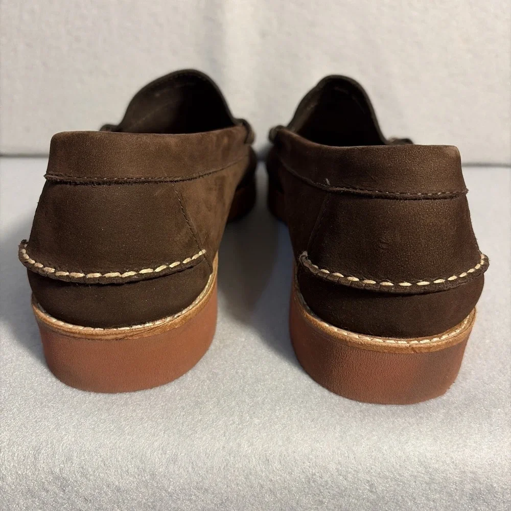 GH Bass Weejuns 10D Brown Suede Penny Loafers for Men Preppy Fall